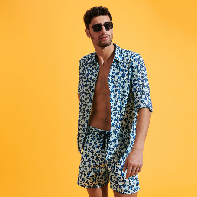 Leopard mens sale swim trunks