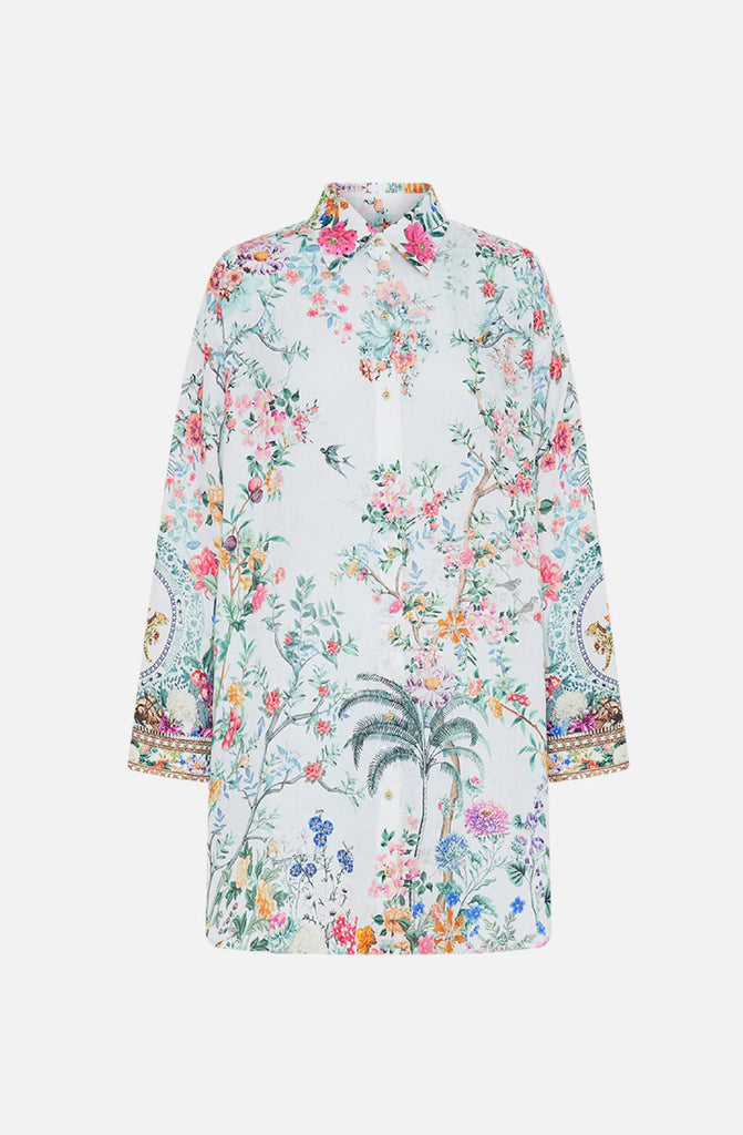 CAMILLA Shirt Tunic With Side Buttons - Plumes And Parterres