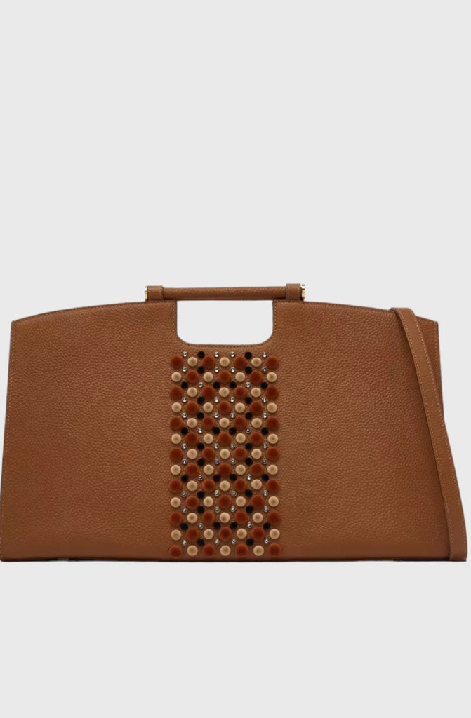 MARINA RAPHAEL Bureau Crystal Embellished Bag in Leather