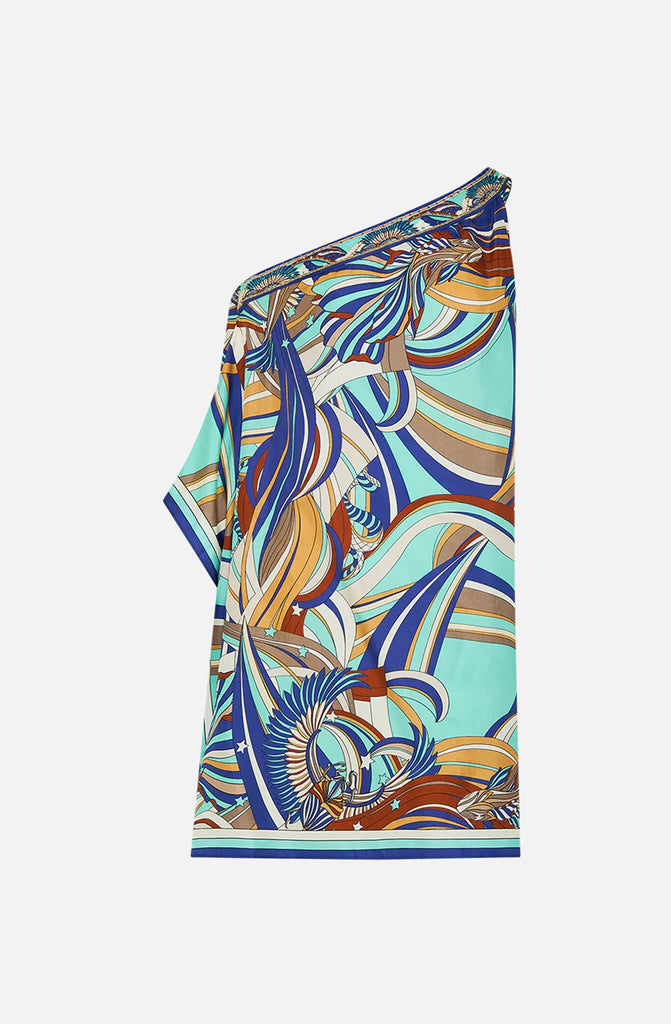 CAMILLA One Shoulder Short Kaftan - Oasis Oracle