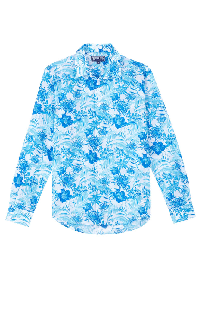 VILEBREQUIN Unisex Cotton Voile Lightweight Shirt Tahiti Flowers