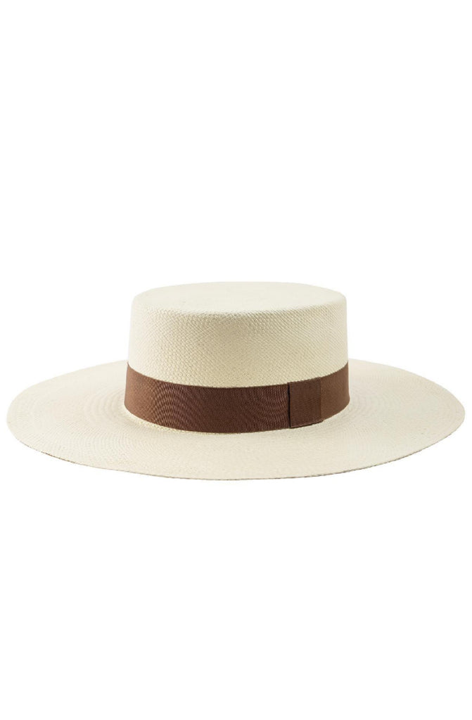 RONNEL Cilindro White with Brown Band Hat