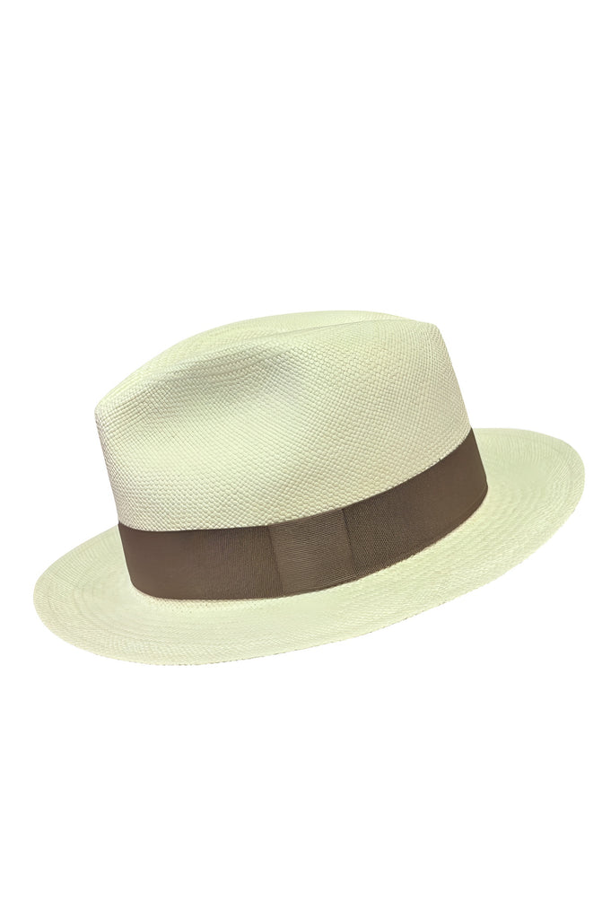 RONNEL City Model White with Brown Band Hat