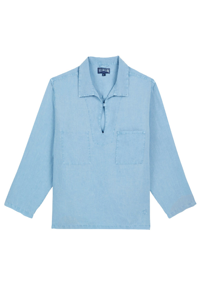 VILEBREQUIN Men Linen Pea Jacket Mineral Dye