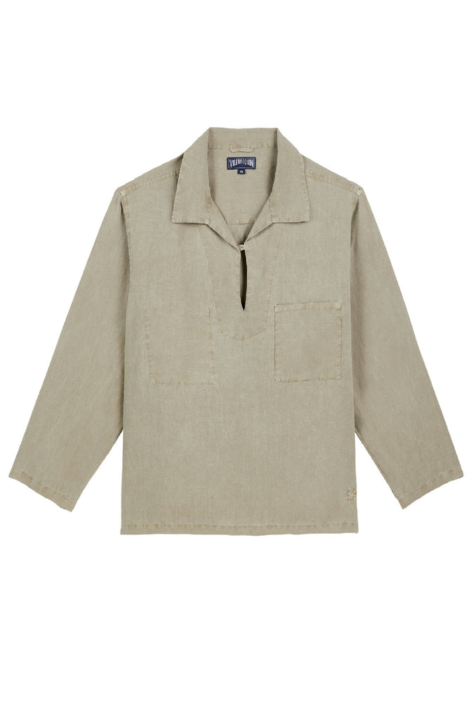 VILEBREQUIN Men Linen Pea Jacket Mineral Dye