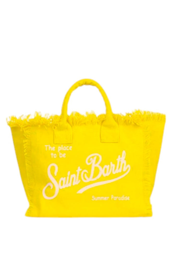 MC2 SAINT BARTH Colette Cotton Canvas Hand Bag Yellow