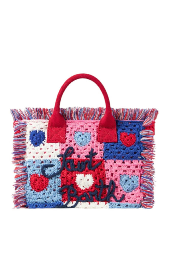 MC2 SAINT BARTH Colette Handbag with Crochet Heart Patches