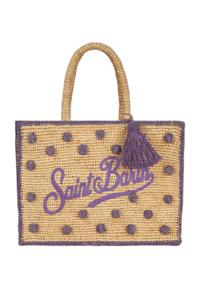 MC2 SAINT BARTH Colette Rafia Polka Dots Terry Handbag