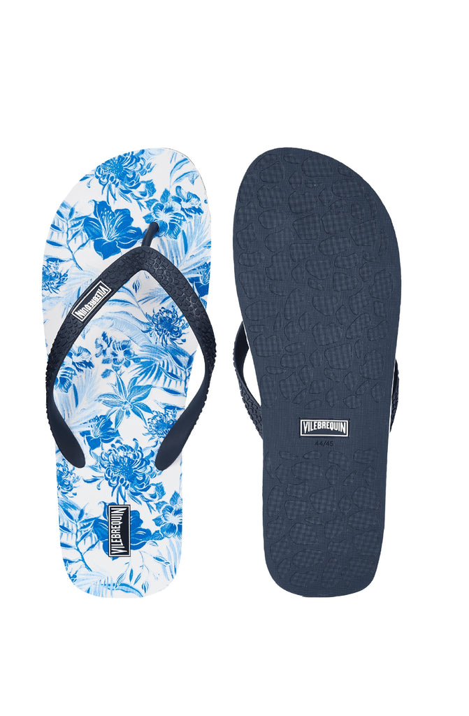 VILEBREQUIN Men Beach Flip Flops Tahiti Flowers