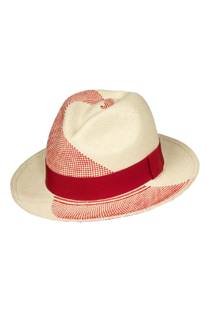 RONNEL Fedora Natural with Red Band Hat