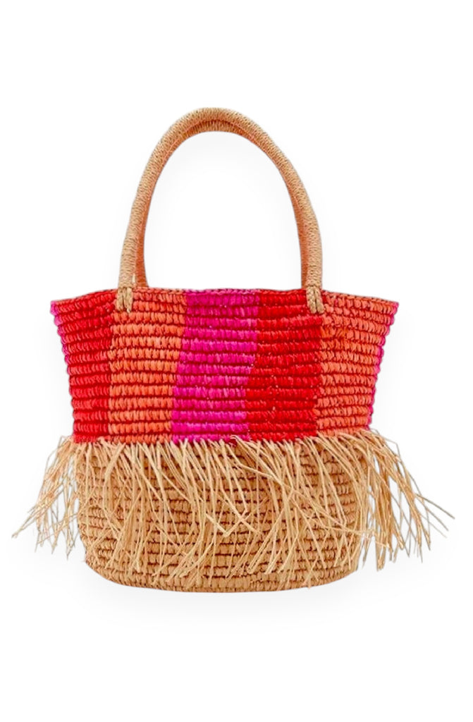 RONNEL Toquilla Frayed Straw Multicolor Bag