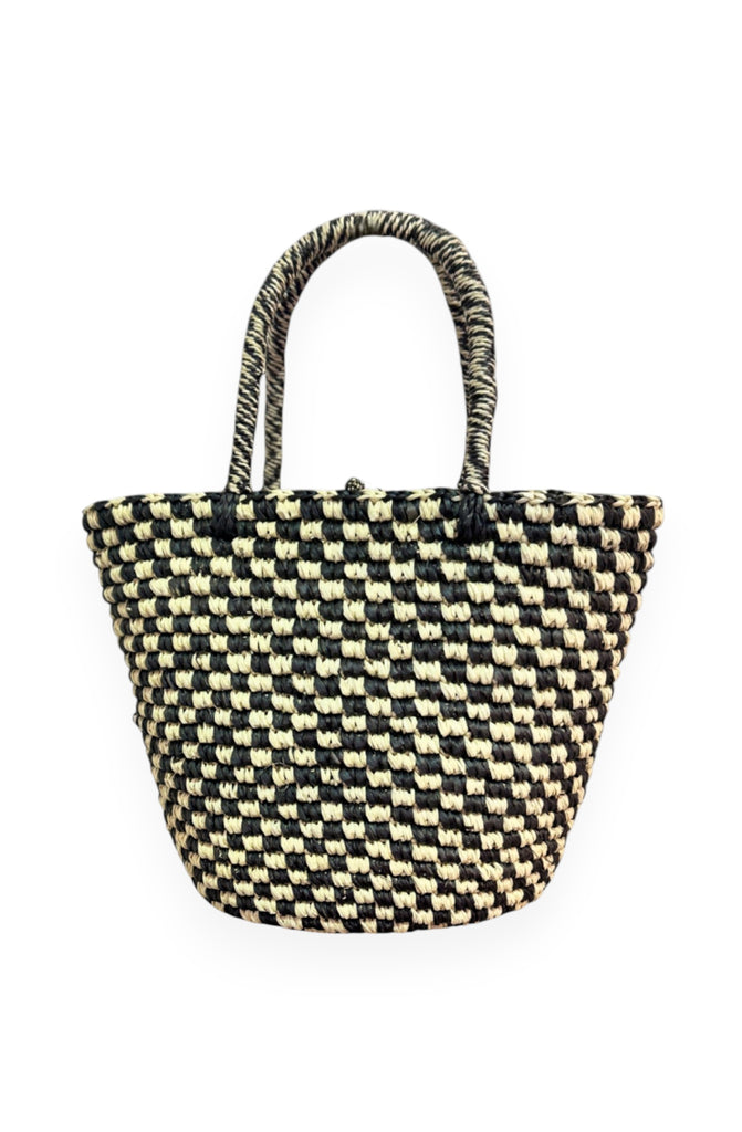 RONNEL Toquilla Frayed Straw Black Bag