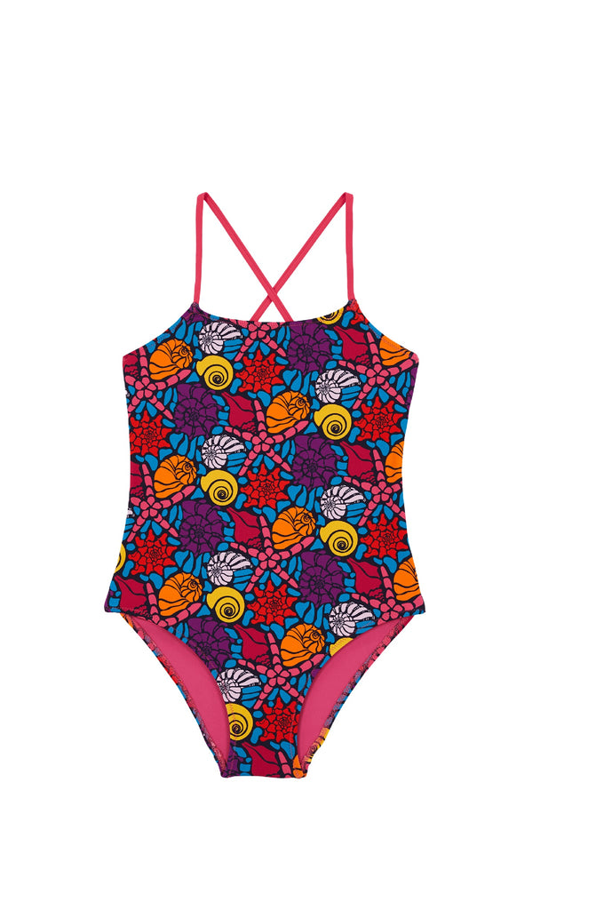 VILEBREQUIN Girls One-Piece Swimsuit Noumea Sea Shells