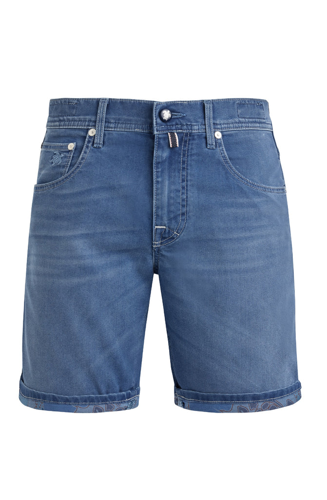 VILEBREQUIN Men 5-Pockets Denim Bermuda Shorts Tropical Turtles