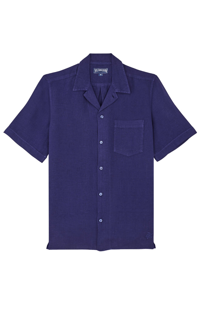 VILEBREQUIN Men Bowling Linen Shirt Solid