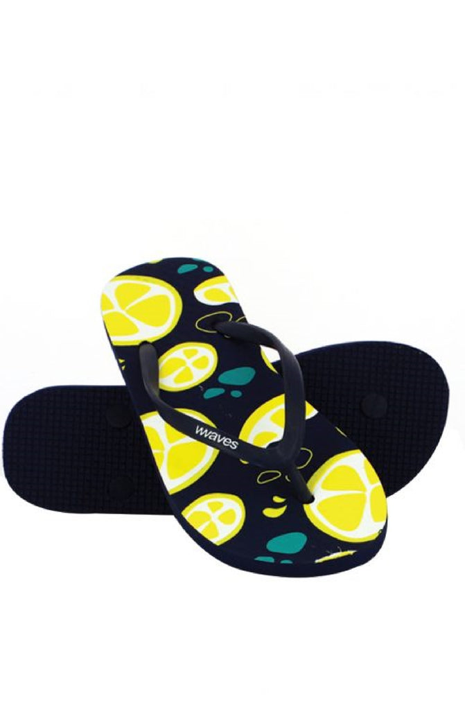 WAVES Kids Lemon Punch Print Flip Flops