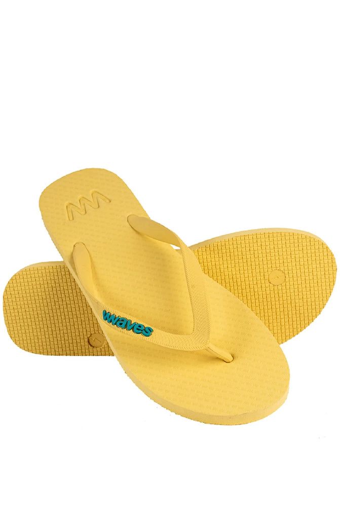 WAVES Unisex Essentials Yellow Flip Flops