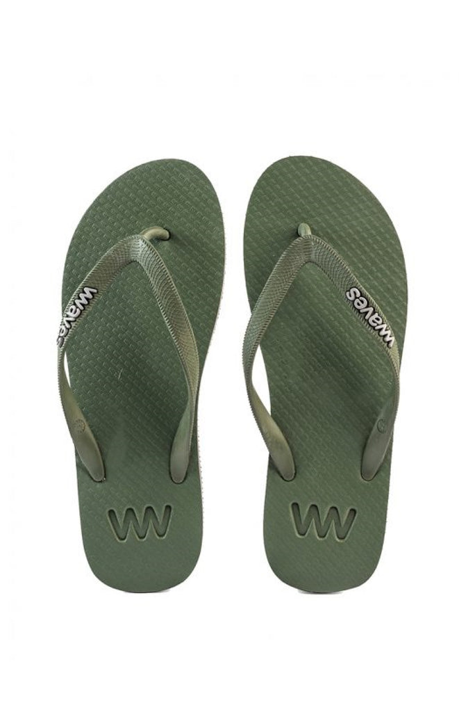 WAVES Men Two Tone Khaki Grey Flip Flops