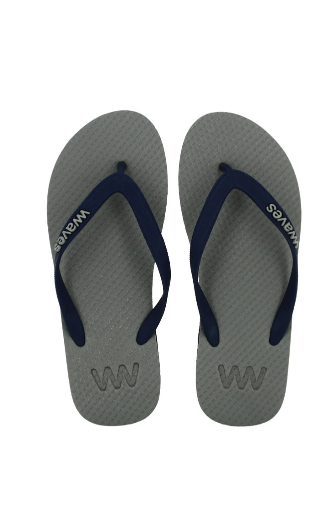 WAVES Men Two Tone Navy Grey Flip Flops