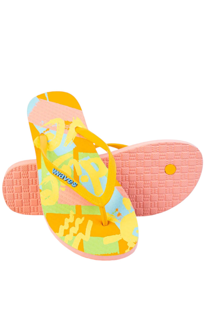 WAVES Women Printed Cadium Flip Flops