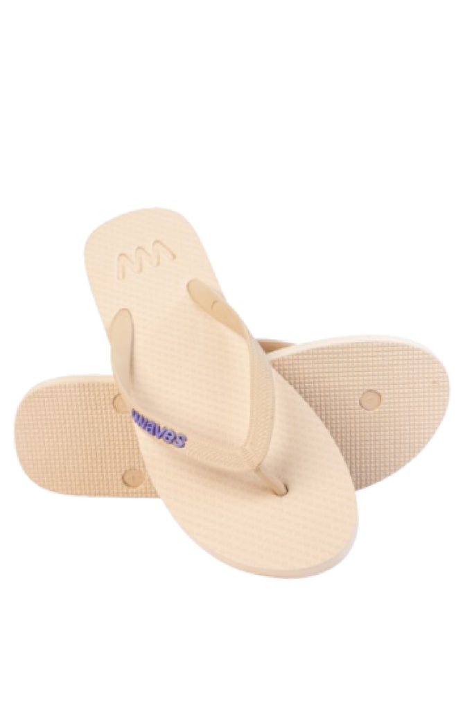 WAVES Unisex Essentials Beige Flip Flops