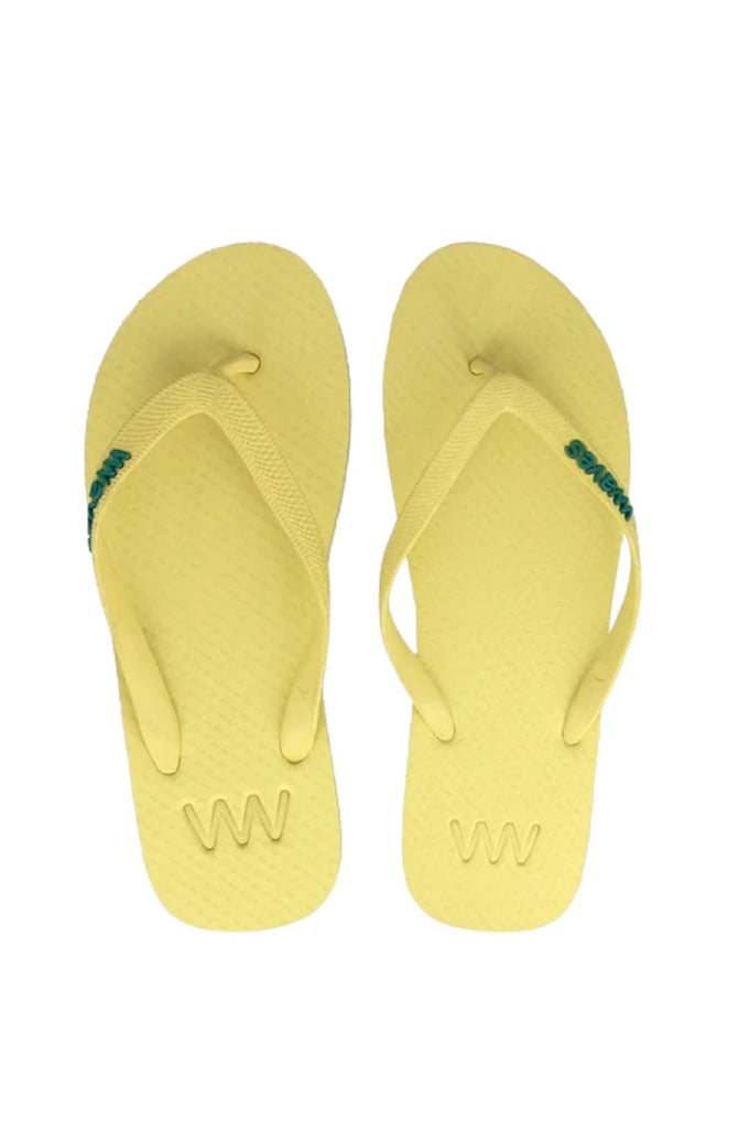 WAVES Unisex Essentials Lime Yellow Flip Flops