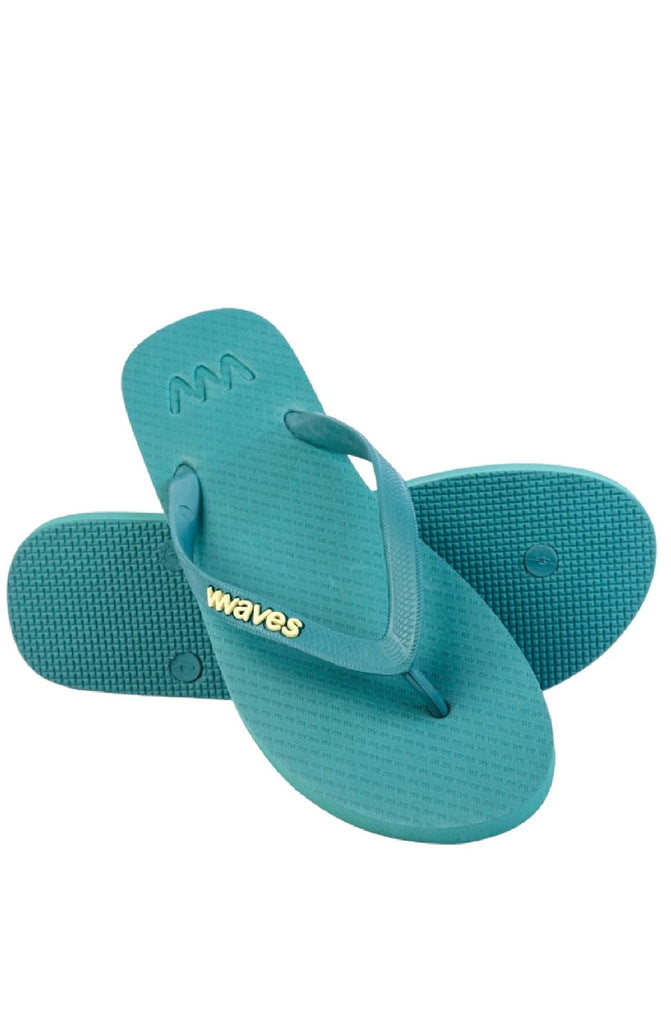 WAVES Unisex Essentials Turquoise Green Flip Flops