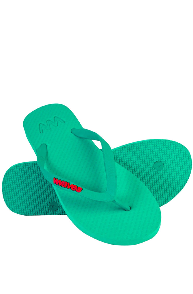 WAVES Unisex Essentials Green Flip Flops