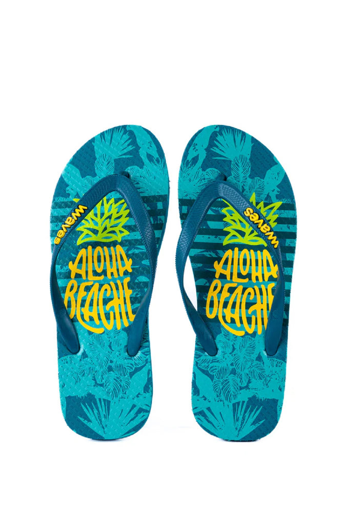 WAVES Men Tappered Aloha Beach Flip Flops