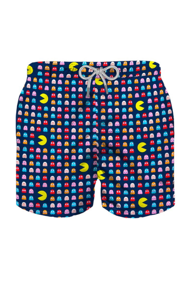 MC2 SAINT BARTH Boys Light-Weight Swim Shorts Jean Lighting Pac-Man - Special Edition