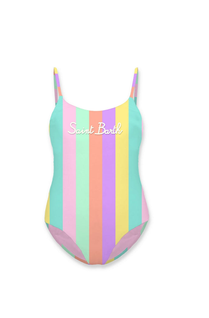 MC2 SAINT BARTH Girls Cecille Stripes One Piece Swimsuit