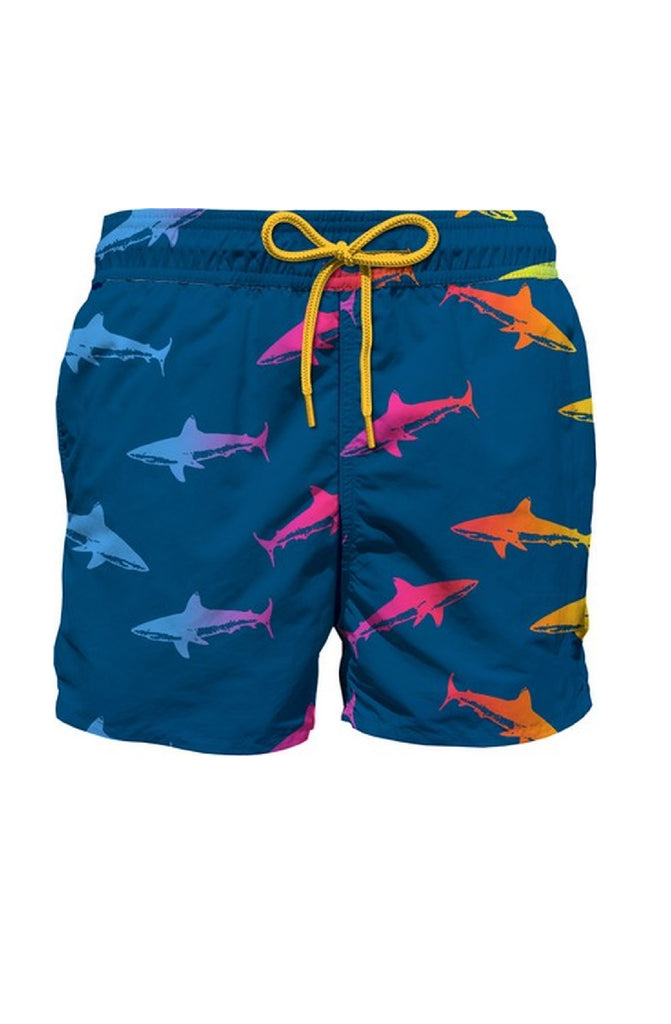 MC2 SAINT BARTH Boys Swim Shorts with Velvet Sharks