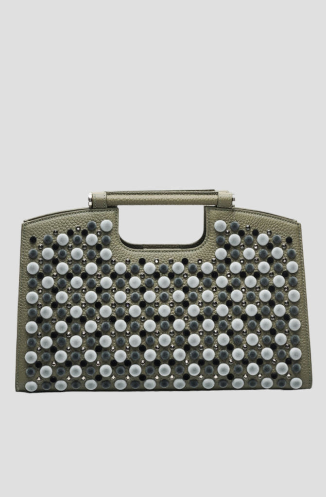 MARINA RAPHAEL L'Avenue Crystal Embellished Bag in Leather