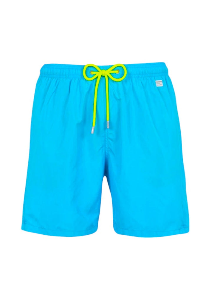 MC2 SAINT BARTH Men Lightweight Swim Shorts Lighting Pantone Aqua Blue