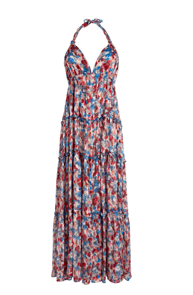 VILEBREQUIN Women Viscose Long Backless Dress Flowers in the Sky
