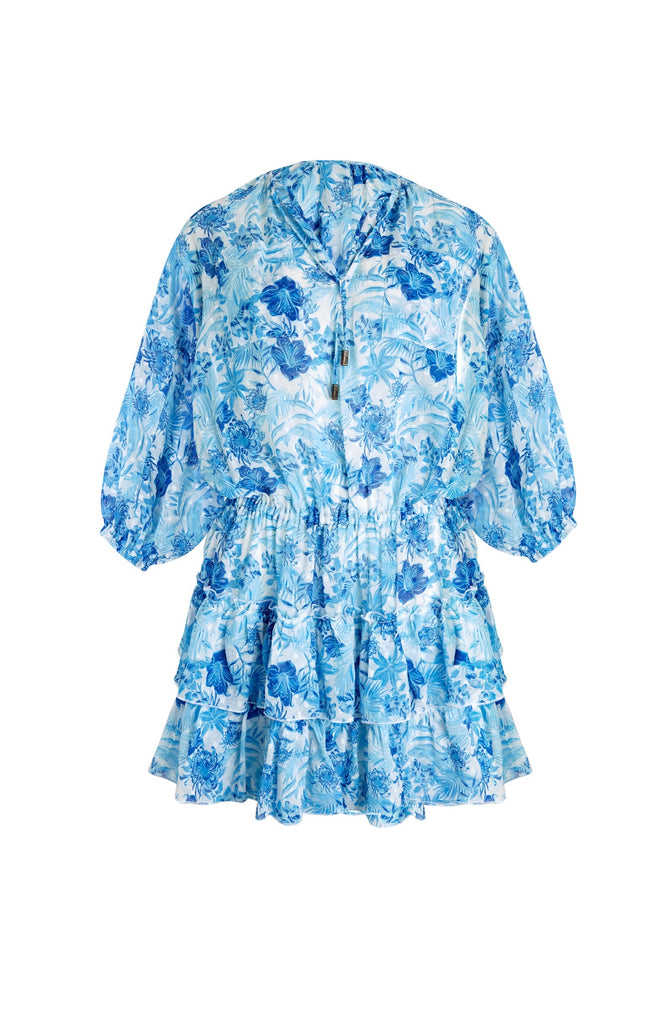 VILEBREQUIN Women Ruffles Mini Dress Tahiti Flowers