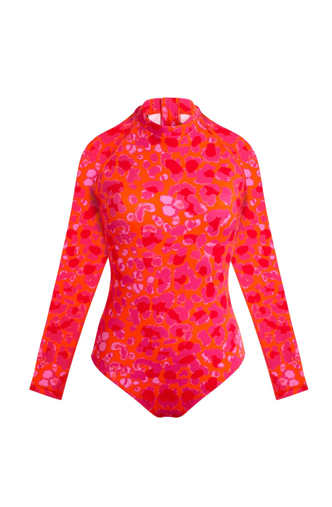 VILEBREQUIN Women Long Sleeves One-Piece Rashguard New Leopard