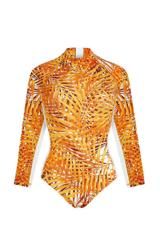 VILEBREQUIN Women UV Protection One-Piece Rashguard Palm Leaves