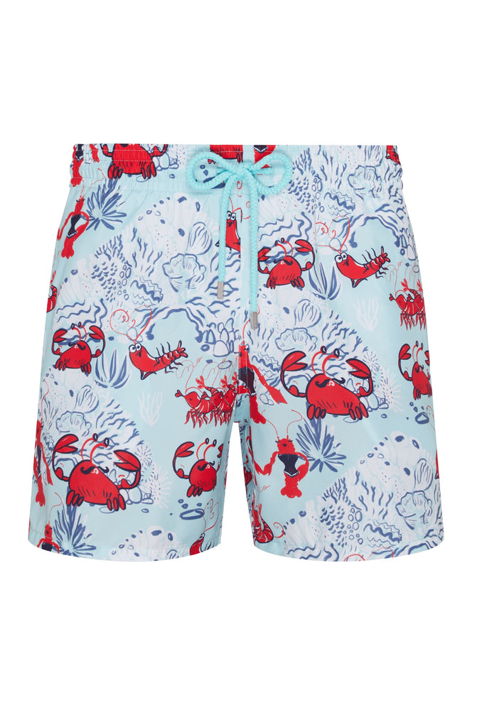 VILEBREQUIN Men Ultra-Light and Packable Swim Shorts Crevettes en Fete