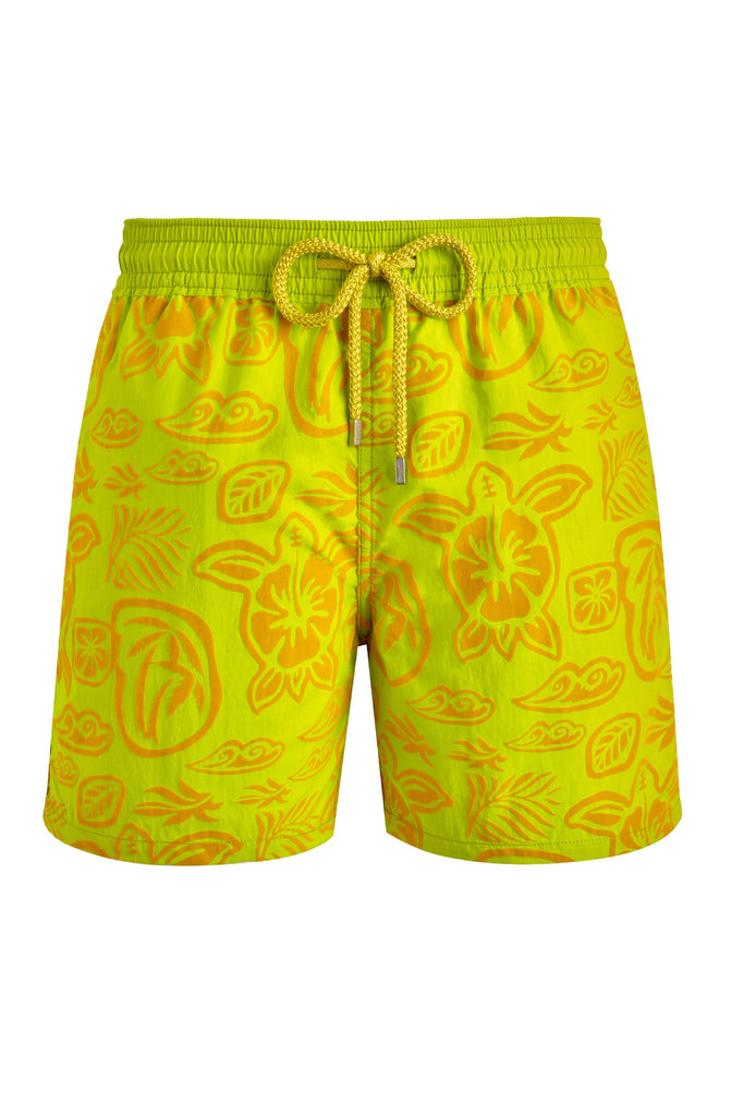 VILEBREQUIN Men Swim Shorts Flocked Tahiti Turtles