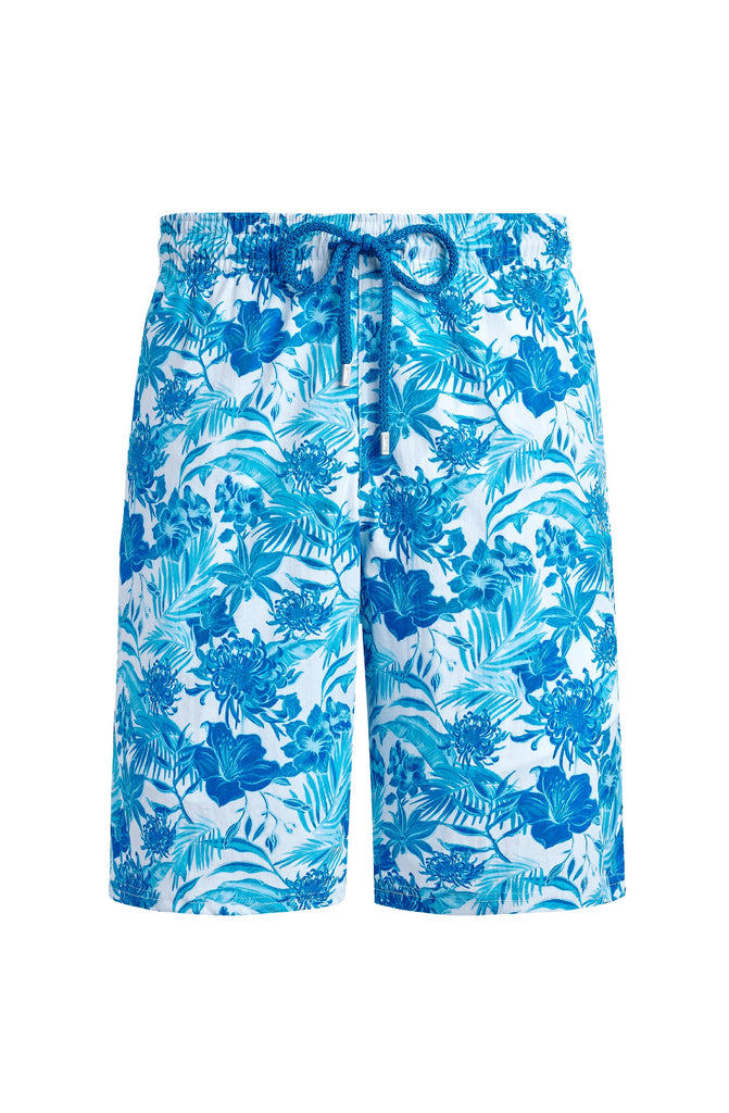 VILEBREQUIN Men Long Stretch Swim Shorts Tahiti Flowers