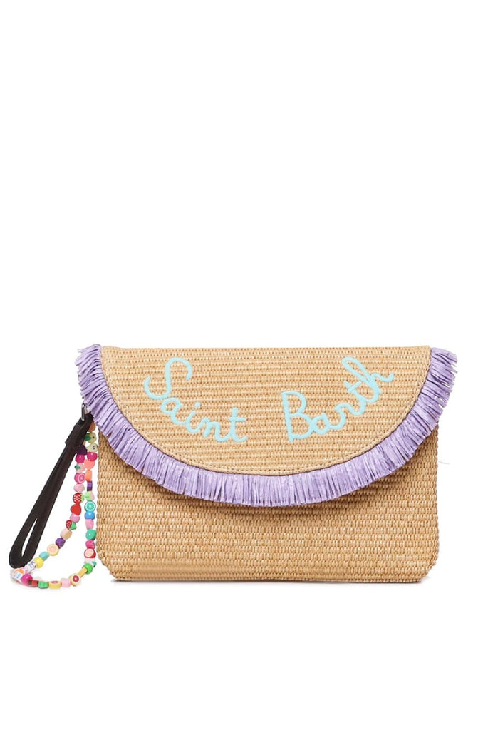 MC2 SAINT BARTH Straw Clutch Bag with Fringes