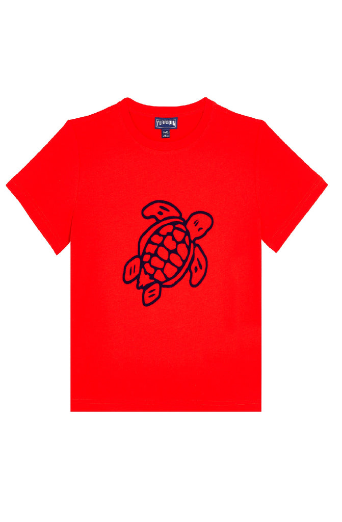 VILEBREQUIN Boys Organic Cotton T-Shirt Placed Embroidered Turtle