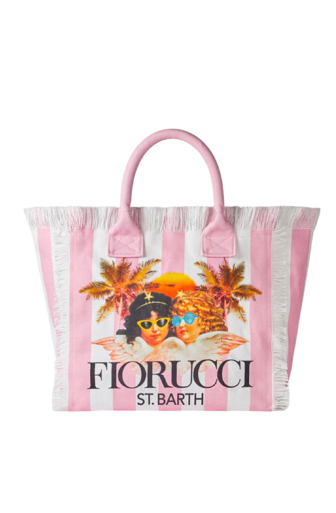 MC2 SAINT BARTH Vanity Canvas Handbag Stripe Fiorucci Angels