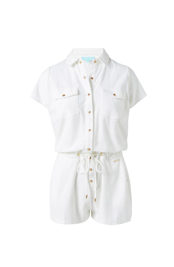 MELISSA ODABASH Cheryl White Playsuit