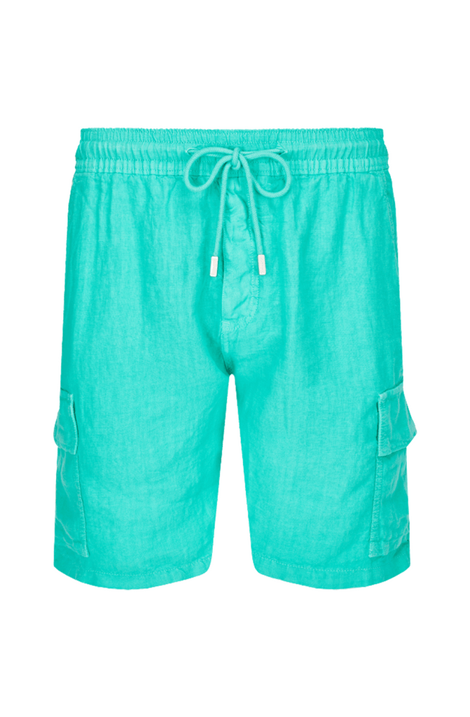 Binic, Men's Organic Canvas Bermuda Shorts with lapels - Maison Le Glazik